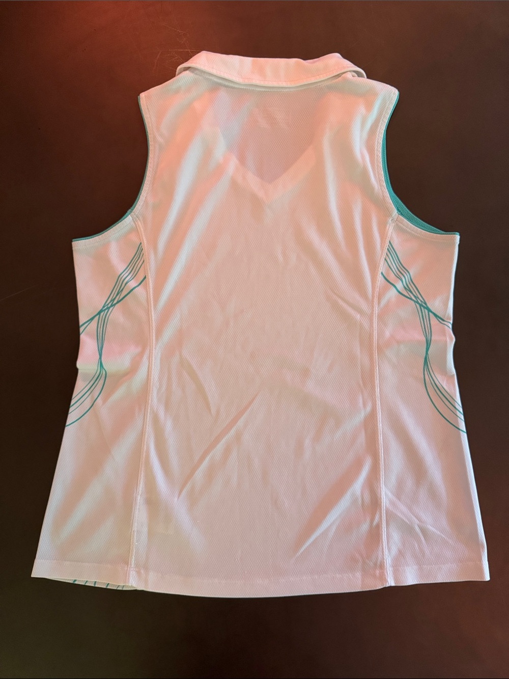 New Balance White Tank with Teal Wave Accents - Picture 5 of 5